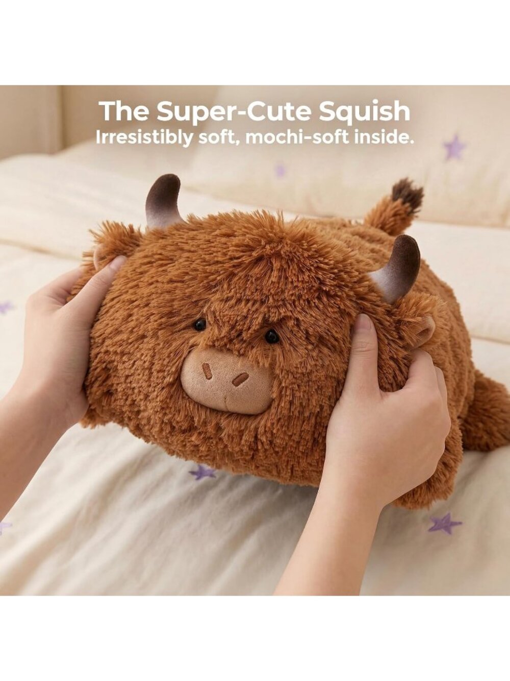 Highland Cow Plush Pillow 13 Fluffy Huggable Stuffed Animal Cute Decor - Picture 5 of 6